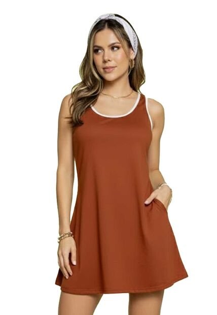 Vestido Corto Mujer Ladrillo Atypical 2255