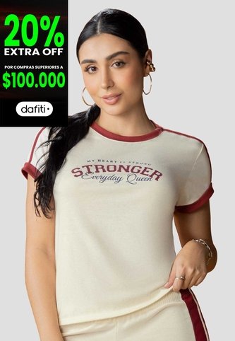 Camiseta Mujer Crema Atypical 113877 Atypical