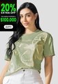 Camiseta Mujer Verde Matcha Atypical 113882 de Atypical