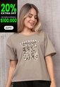 Camiseta Mujer Café Pardo Atypical 113791 de Atypical