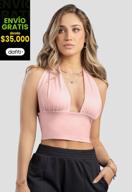 Crop Top Mujer Rosa Atypical 104228