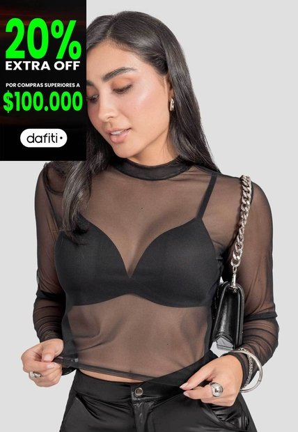 Blusa Mujer Negro Atypical 112487