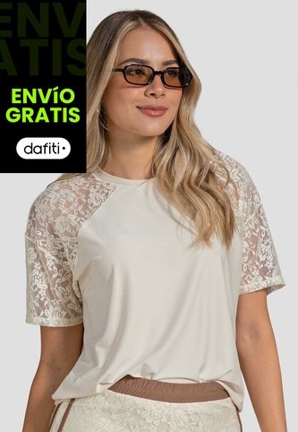 Camiseta Mujer Crema Atypical 114048 Atypical
