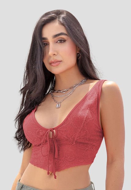 Crop Top Mujer Rojo Atypical 106603
