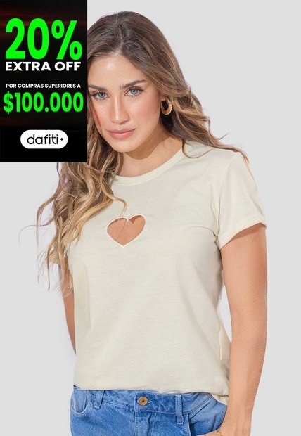 Camiseta Mujer Crema Atypical 111804