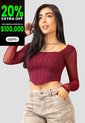 Blusa Mujer Vinotinto Atypical 101319 de Atypical