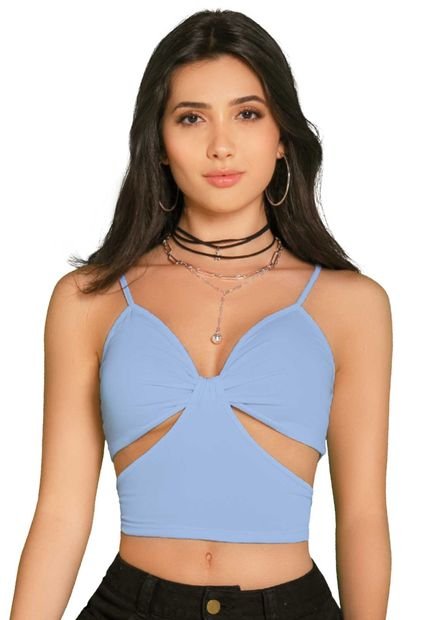 Crop Top Mujer Azul Atypical 89772