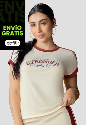 Camiseta Mujer Crema Atypical 113877 Atypical
