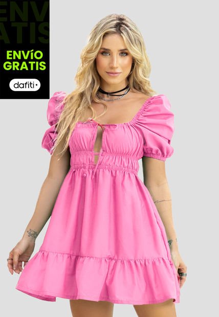 Vestido Corto Mujer Rosado Barbie Atypical 92441