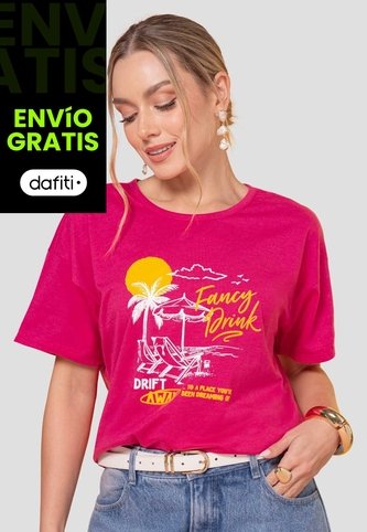Camiseta Mujer Magenta Vivo Atypical 113628 Atypical