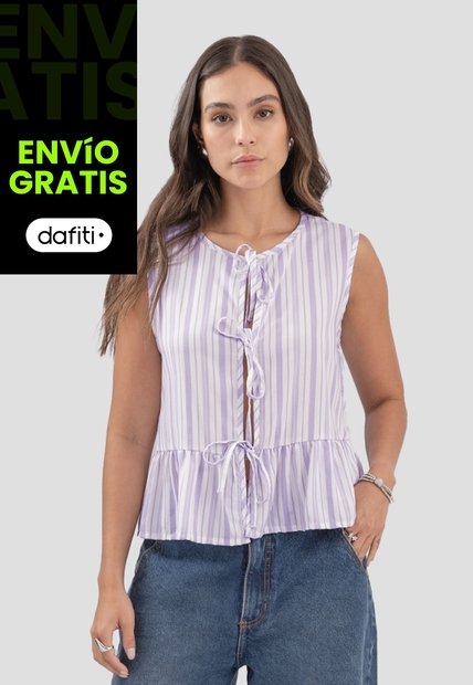 Blusa Mujer Estampado Lila Atypical 112316
