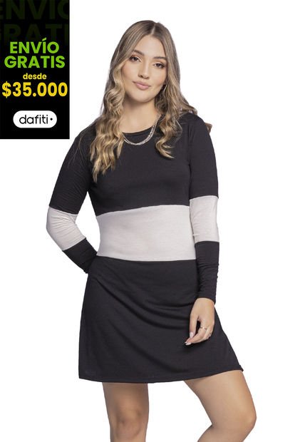 Vestido Corto Mujer Negro Atypical 1218