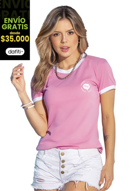 Camiseta Mujer Rosado Atypical 92669