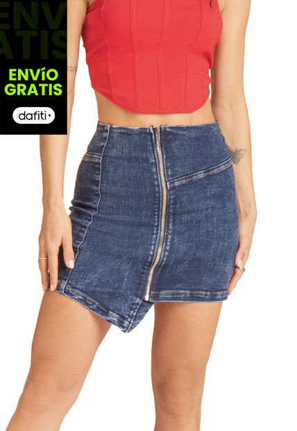Falda Corta Mujer Azul Atypical 5784
