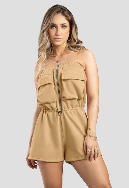 Enterizo Corto Mujer Beige Atypical 104227