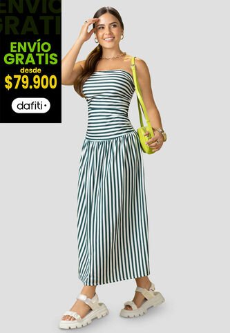 Vestido Largo Mujer Estampado Atypical 114271 Atypical