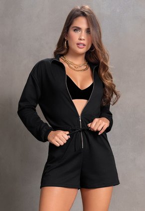 Enterizo Corto Mujer Negro Atypical 103749