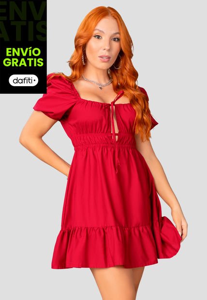 Vestido Corto Mujer Rojo Atypical 92441