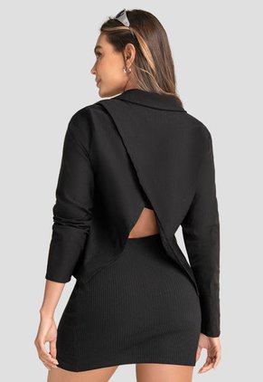 Blazer Mujer Negro Atypical 104219