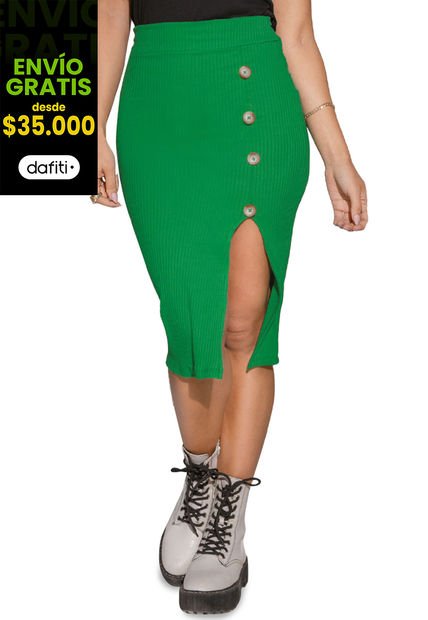 Falda Corta Mujer Verde Atypical 5441