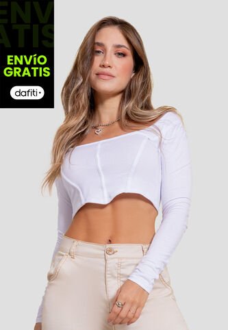 Crop Top Mujer Blanco Atypical 106871 Atypical