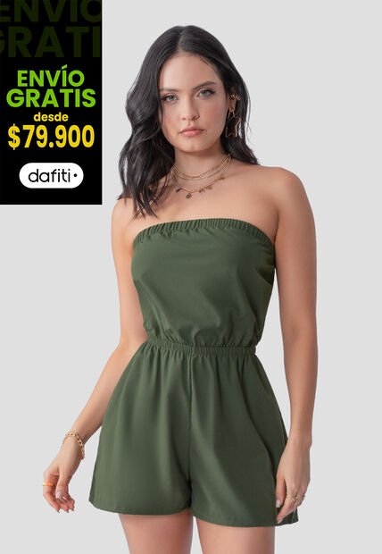 Enterizo Corto Mujer Verde Militar Atypical 106185