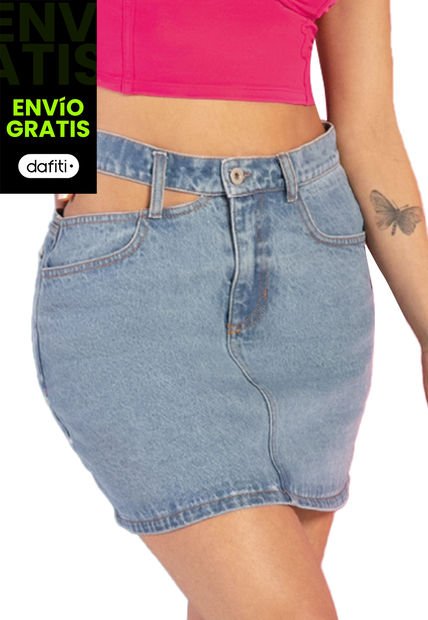 Falda Corta Mujer Azul Atypical 7025