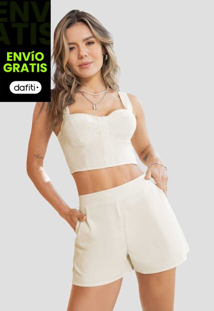 Conjunto Mujer Beige Atypical 851