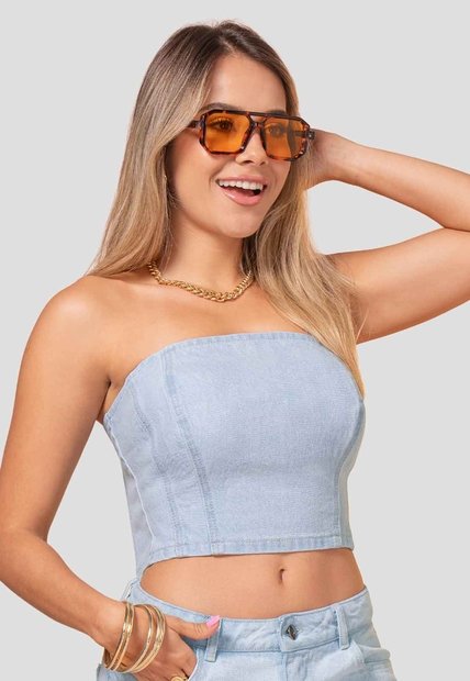 Corset Mujer Azul Claro Atypical 113622