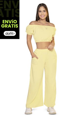 Conjunto Mujer Amarillo Pastel Atypical 33455 Atypical