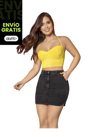 Falda Corta Mujer Negro Atypical 33438 Atypical