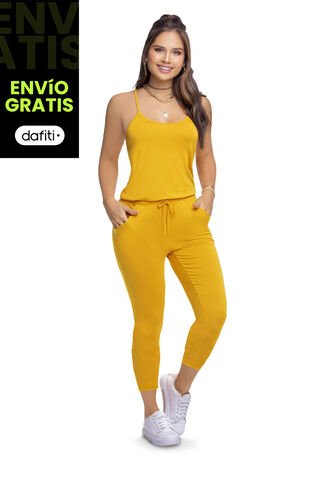 Enterizo Largo Mujer Mostaza Atypical 3832 Atypical