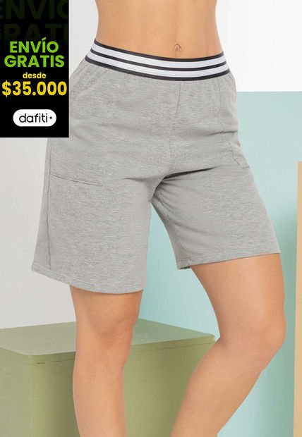 Bermuda Short Mujer Gris Atypical 101953