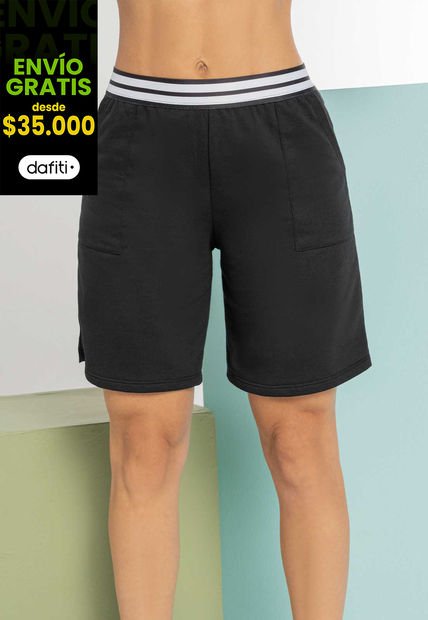 Bermuda Short Mujer Negro Atypical 101953