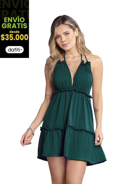 Vestido Mujer Verde Botella Atypical 86060