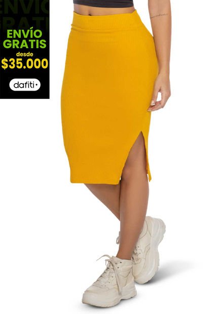 Falda Larga Mujer Amarillo Atypical 34748