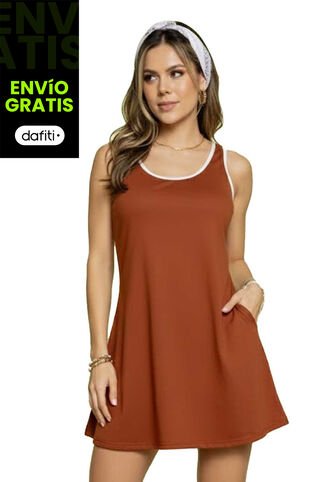 Vestido Corto Mujer Ladrillo Atypical 2255 Atypical