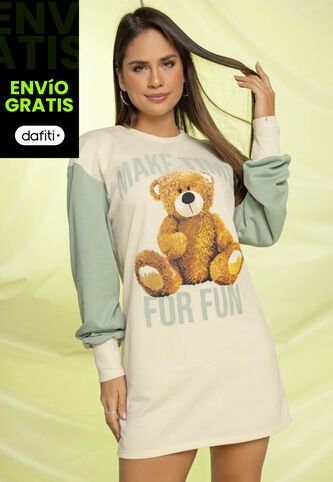 Vestido Corto Mujer Caqui Atypical 2253 Atypical