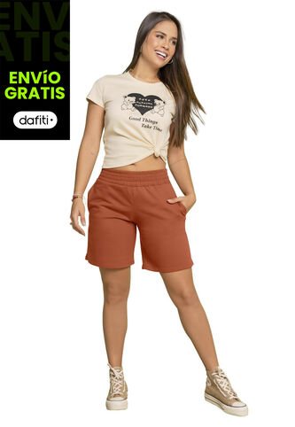 Bermuda Short Mujer Ladrillo Atypical 6667 Atypical