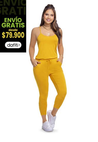 Enterizo Largo Mujer Mostaza Atypical 3832 Atypical