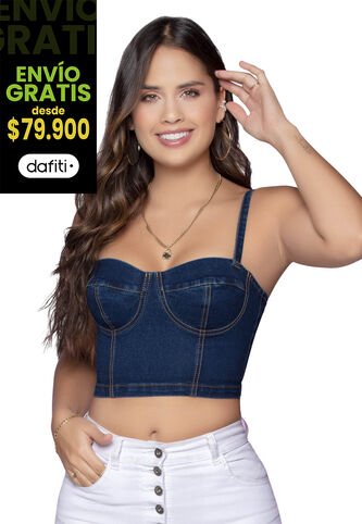 Crop Top Mujer Azul Atypical 32803 Atypical