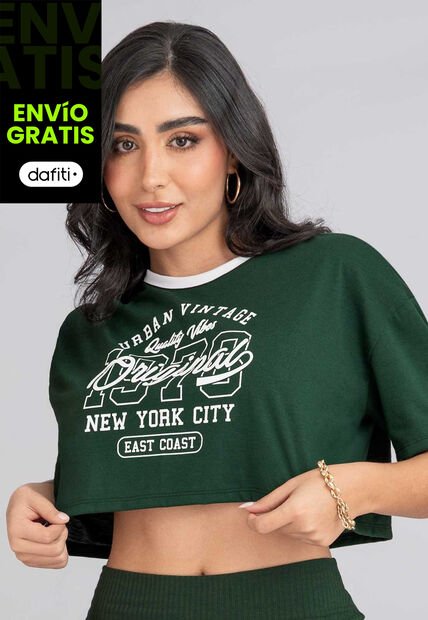 Camiseta Mujer Verde Pino Atypical 113278