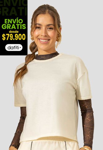Camiseta Mujer Crema Atypical 114249 Atypical