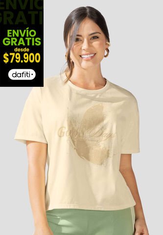 Camiseta Mujer Crema Atypical 114039 Atypical