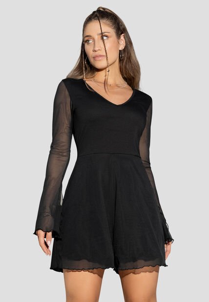 Enterizo Corto Mujer Negro Atypical 103314