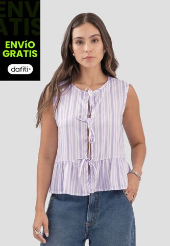 Blusa Mujer Estampado Lila Atypical 112316 Atypical