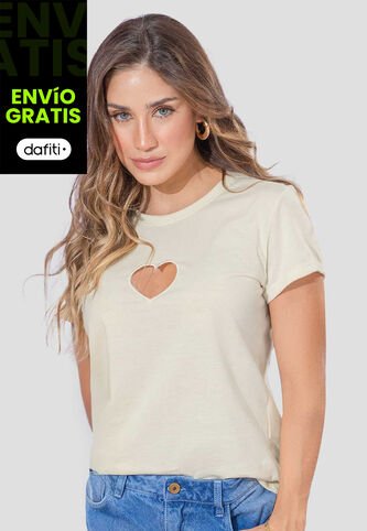Camiseta Mujer Crema Atypical 111804 Atypical