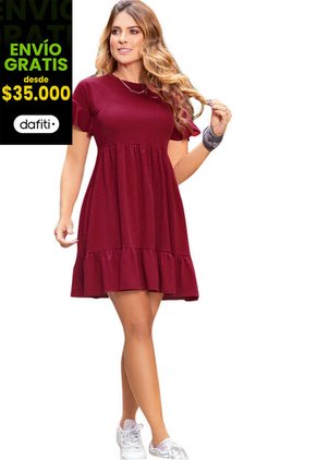 Vestido Corto Para Mujer Vinotinto ATYPICAL