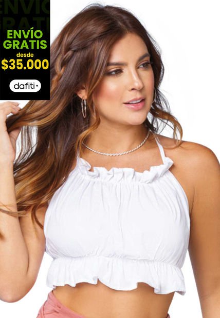 Crop Top Mujer Blanco Atypical 78643