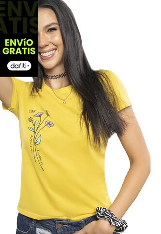 Camiseta Mujer Amarillo Atypical 3704 Atypical